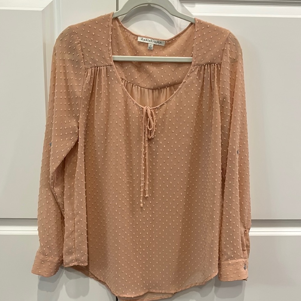 Pale peach flowy blouse